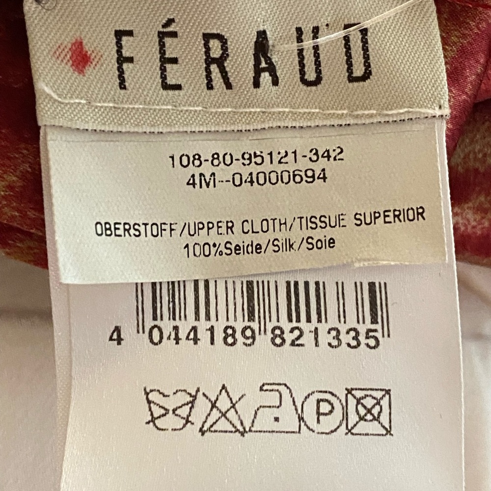 Rare Louis Feraud Scarf Deep Red with Fringe 100% Silk NWT Vintage - Picture 15 of 15